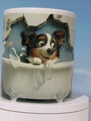Mugs Chien Berger Australien dans baignoire CBAuB_2025_01