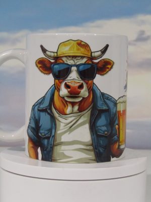 Mugs Anniversaire, Vache Bière drôle AVBD_2025_02