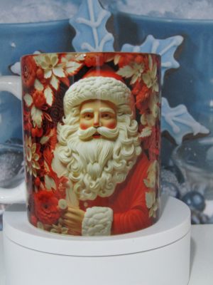 Mugs Père Noël Fleurs rouge ! Noël_3D_2025_01